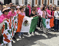 La gente en la capital española llegó con banderas mexicanas y pancartas con lemas como: “¡Ya Basta! 180 mil homicidios. Me obligaron a emigrar”. SUN / ARCHIVO