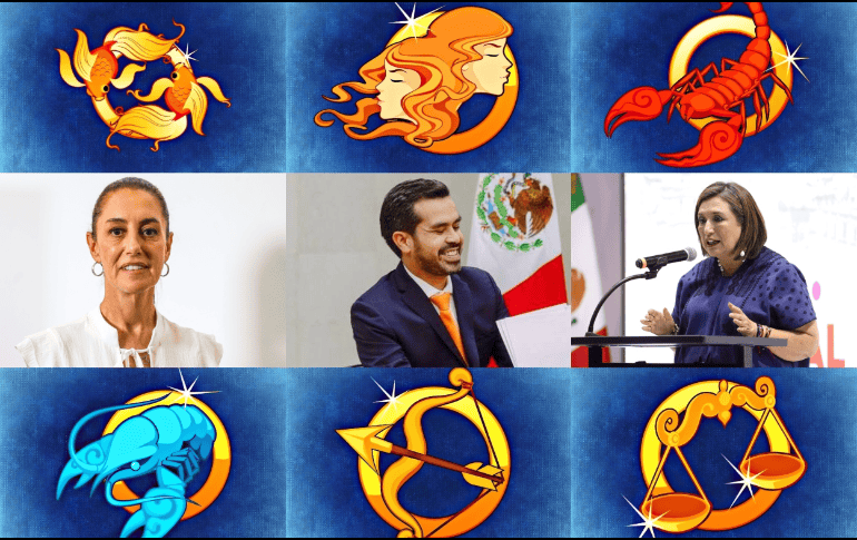 Conoce los signos zodiacales de las candidatas y el candidato a la presidencia de la República. ESPECIAL/ARCHIVO/EL INFORMADOR/ Foto de Alexa en Pixabay, @AlvarezMaynez en X.