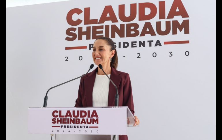 Claudia Sheinbaum, virtual presidenta electa, ofrece su primera conferencia prensa desde la casa de transición. SUN / H. Salvador